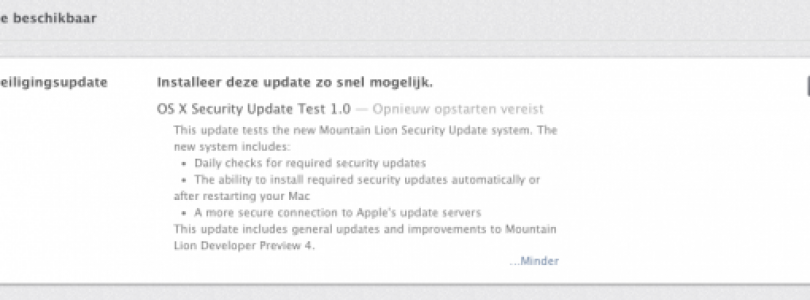 Apple update Mountain Lion DP4 met nieuwe beveiliging functies