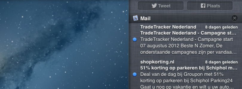 Het uitschakelen van het berichtencentrum van OS X 10.8 Mountain Lion