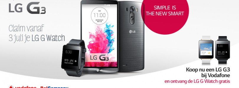 Gratis LG G Watch bij LG G3 Vodafone abonnement