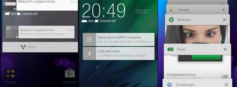 Screenshot van Android 5.0 met Sense 6 op HTC One (M8)