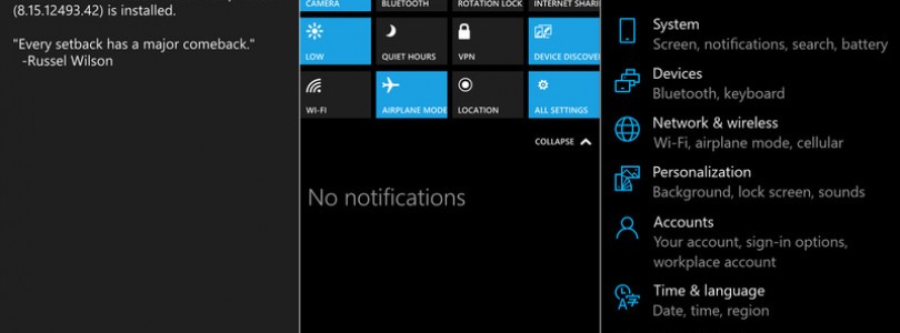 Eerste screenshots van Windows 10 voor smartphones