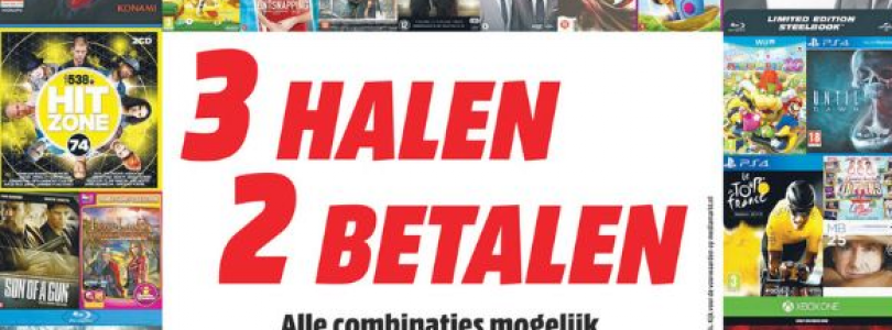 Media Markt: 3 halen, 2 betalen op games, blu-rays, dvd’s en cd’s