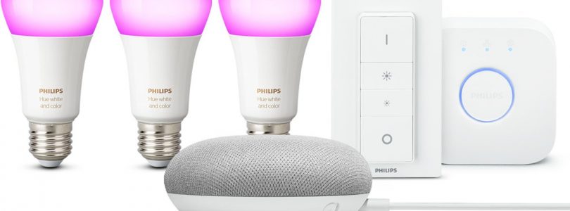 Bol.com Dagdeal: Philips Hue Starterkit met Google Home Mini voor €149