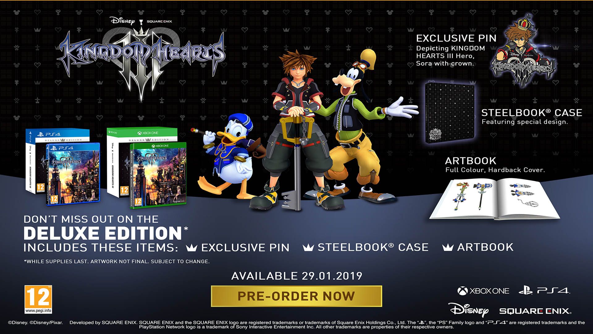 difference between kingdom hearts 3 deluxe and standard