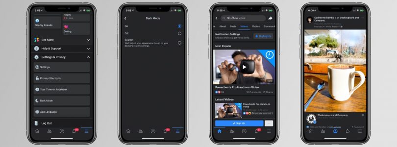 Facebook voor iOS krijgt Dark Mode-ondersteuning